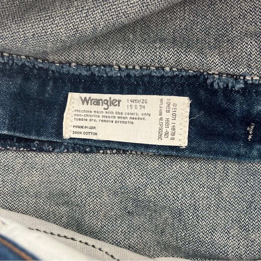 90s Wrangler 14MWG Cowgirl Blue 15x34 Vintage Made in USA Jeans Womens